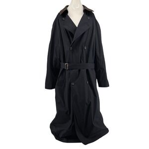 London Fog Sterling Edition Men's Trench Coat 44 Long Black w/ Liner